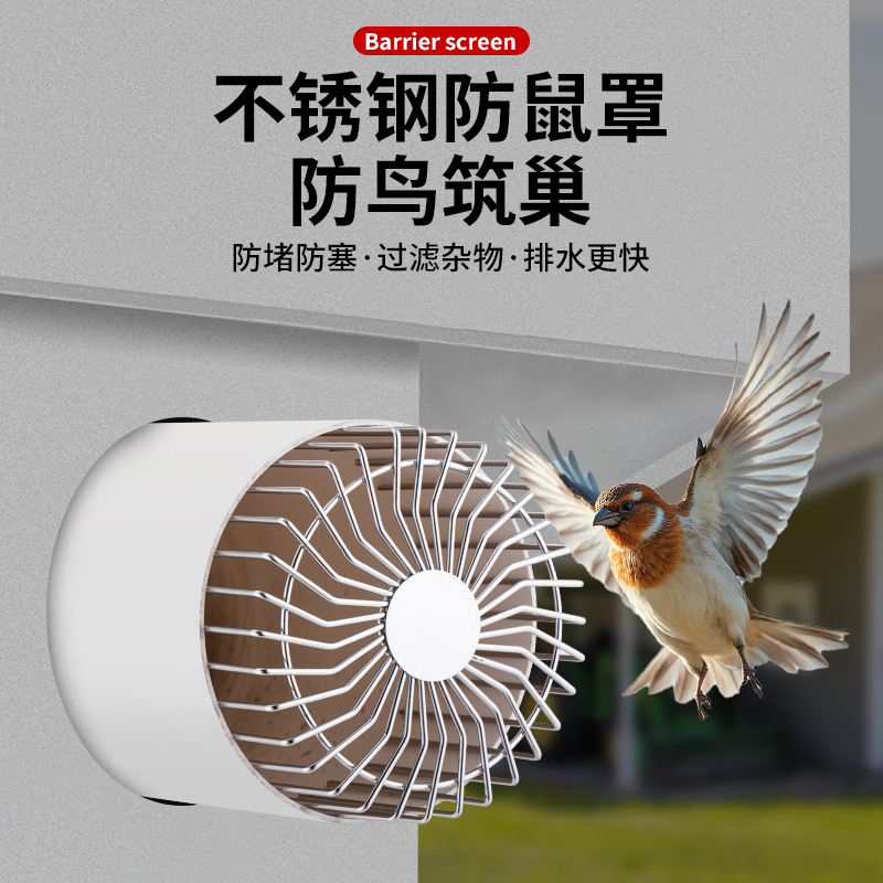 304不锈钢排水管下水道过滤网罩防鼠蛇神器天台阳台圆形防堵地漏
