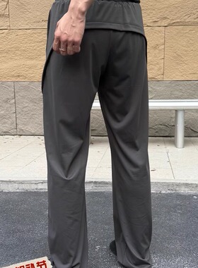 夏季冰丝凉感轻薄运动休闲裤男户外健身训练高弹韧性速干直筒长裤