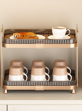 杯子收纳架杯架高级感轻奢桌面沥水置物架高颜值厨房水杯家用收纳