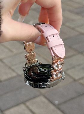 适用于华为gt6/5/4pro手表带复古百搭人鱼拼皮watch4小米s4女表带