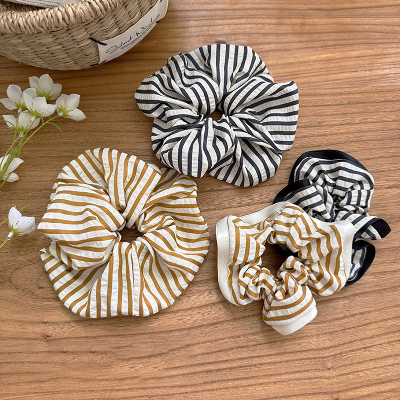 复古简约文艺少女条纹大肠发圈撞色褶皱头花发绳发饰时髦皮筋头绳,饰品/流行首饰/时尚饰品新,发饰,淘宝优惠券,粉丝福利购,淘宝优惠卷
