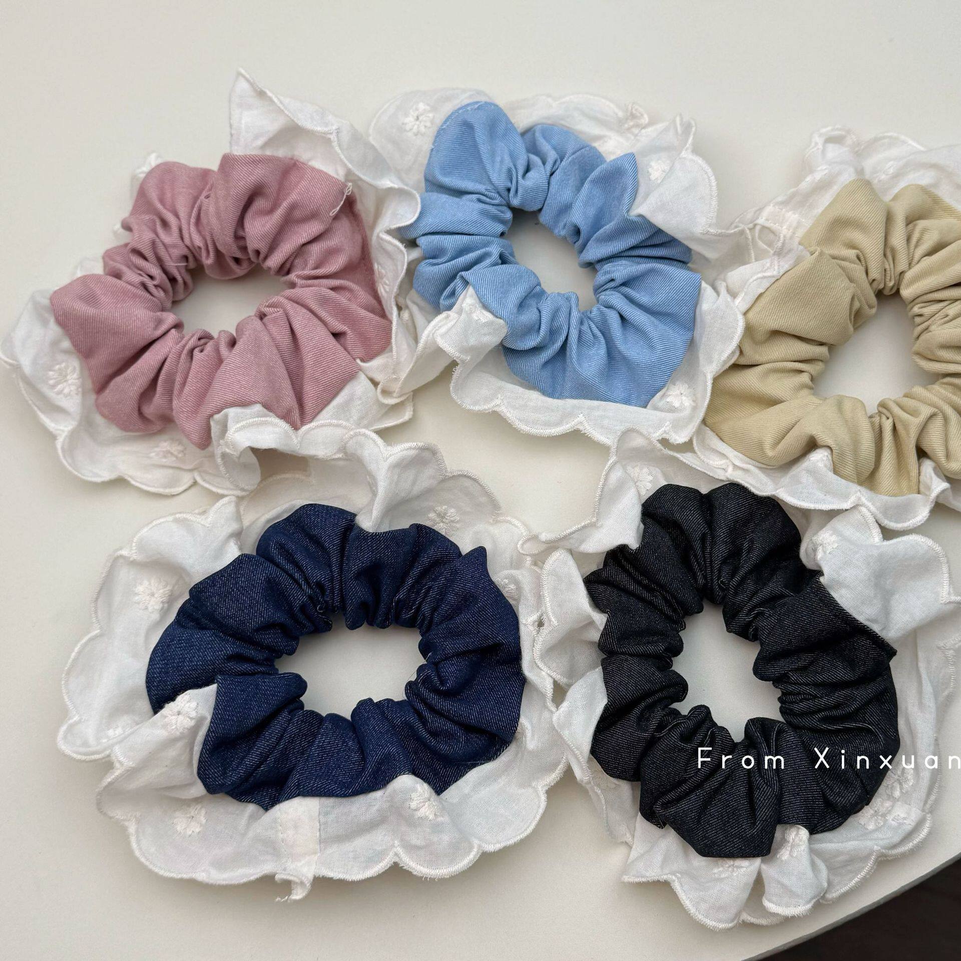 韩系简约纯色大肠发圈女后脑勺低马尾发绳气质扎发头绳不伤发皮筋