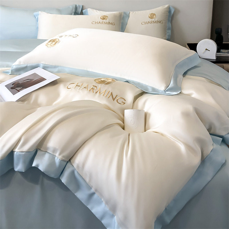 夏天丝滑裸睡凉感真冰丝双人被套