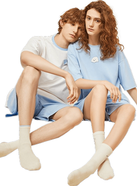 sofu纯棉短袖+短裤家居服套装女