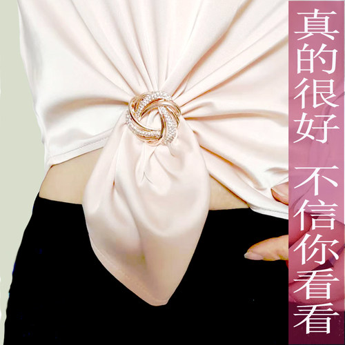 夏季防滑衣角打结扣收腰下摆百搭