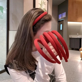 细款头箍~酒红色发箍高颅顶压头发气质新年玫瑰的故事同款发卡