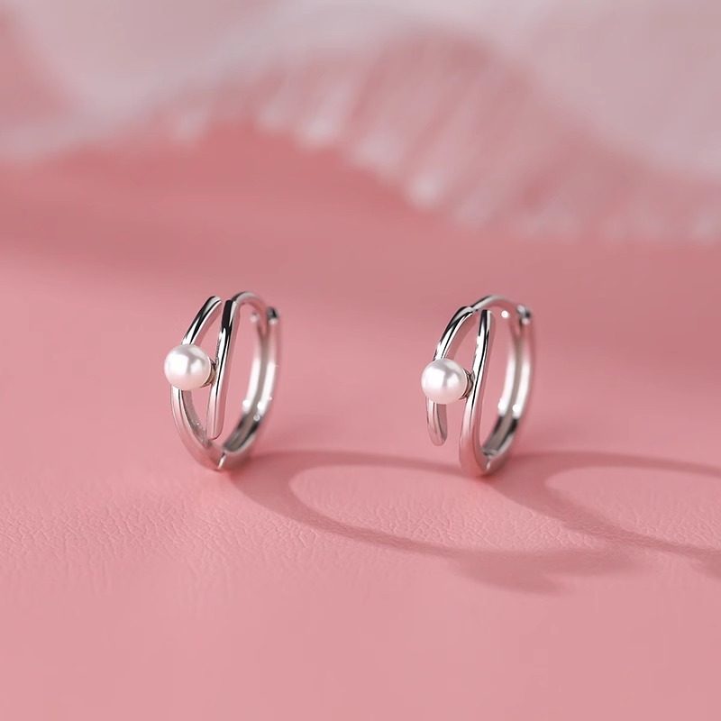 S999足银珍珠耳扣女小众设计感耳环圈气质百搭养耳洞纯银耳钉饰品,饰品/流行首饰/时尚饰品新,耳环,淘宝优惠券,粉丝福利购,淘宝优惠卷
