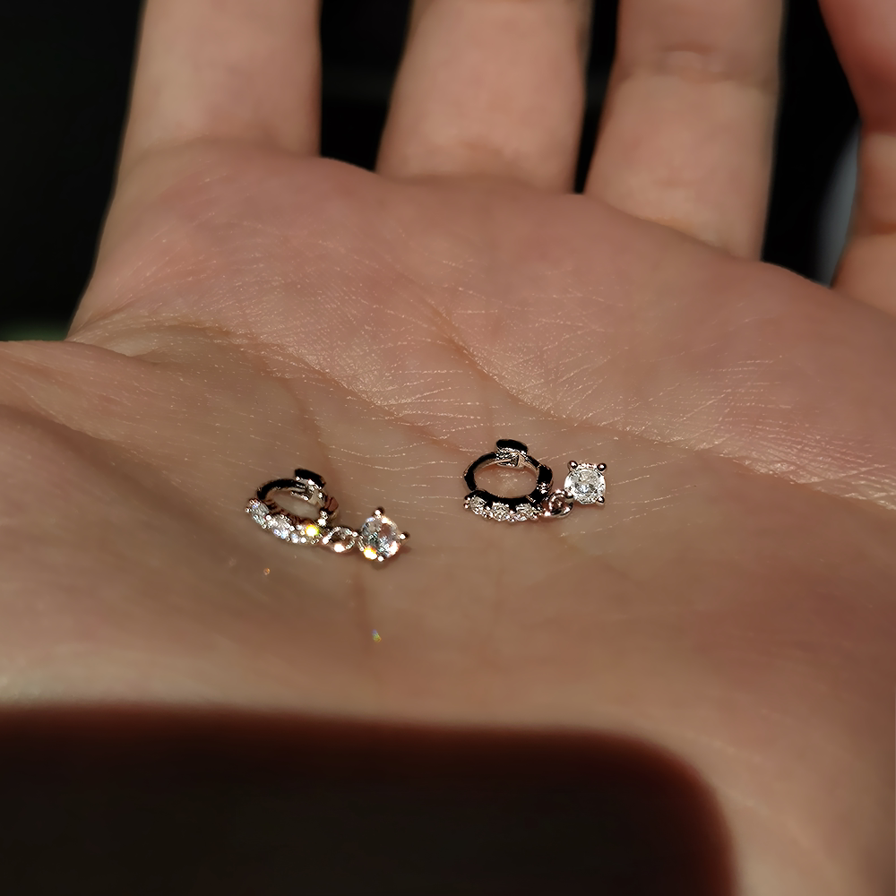 边缘迷你耳骨环925银针养耳洞