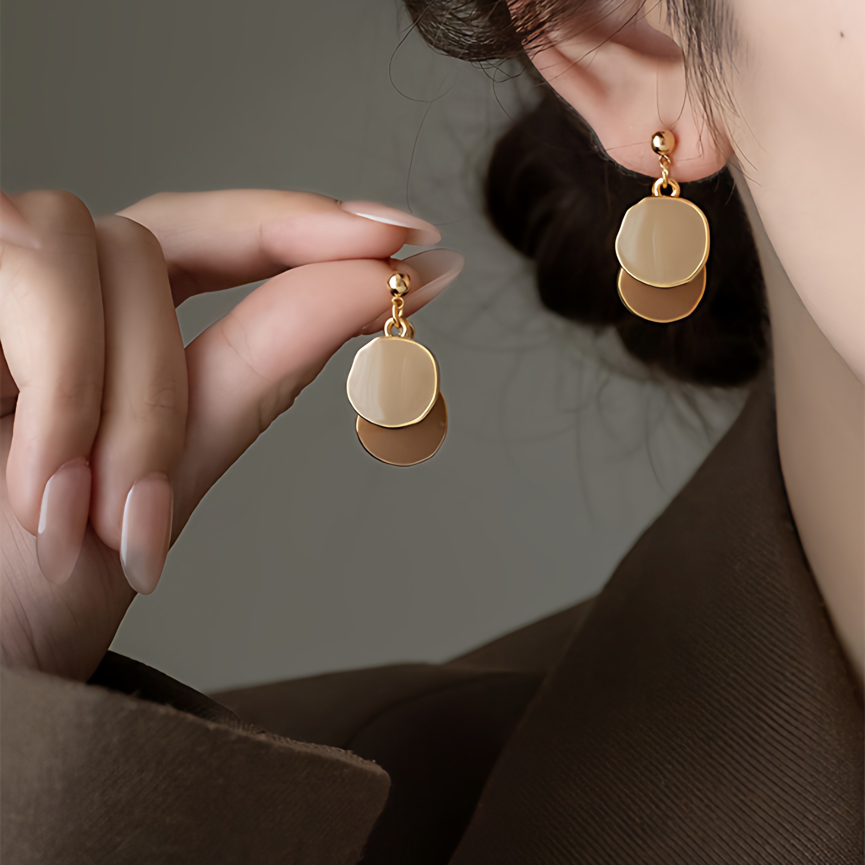美拉德氛围感圆片耳环2025新款爆款耳钉女复古高级感独特耳饰耳坠,饰品/流行首饰/时尚饰品新,耳钉,淘宝优惠券,粉丝福利购,淘宝优惠卷