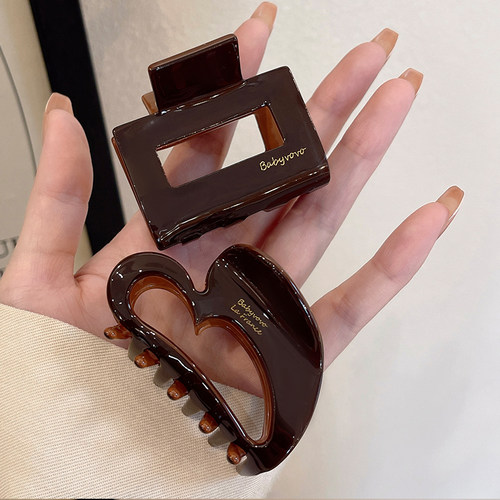 高级感棕醋酸2025新款秋冬发夹