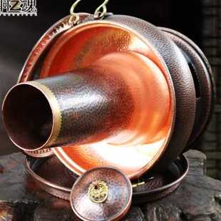铜火锅炉木炭家用老式 包邮 纯铜纯手工加厚商用传统复古小铜锅新品