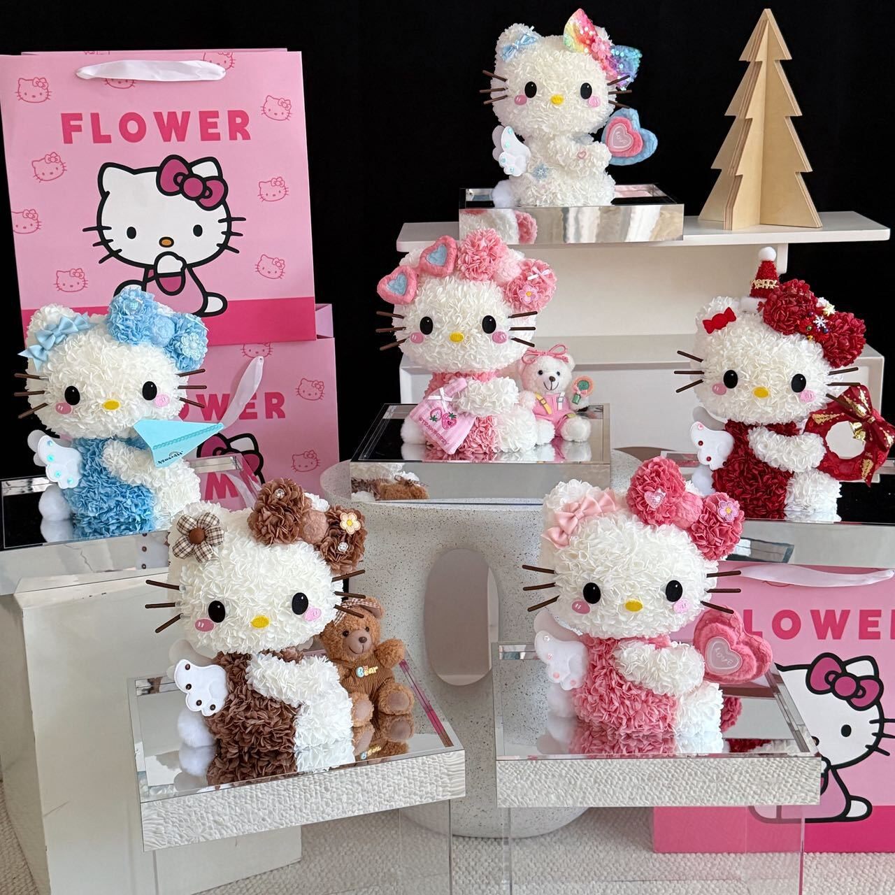 helloKitty凯蒂猫永生花摆件生日