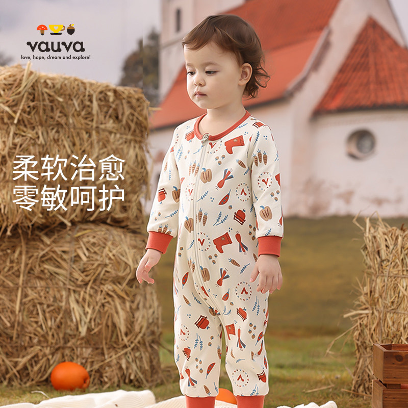 纯棉婴儿连体衣VAUVA长袖