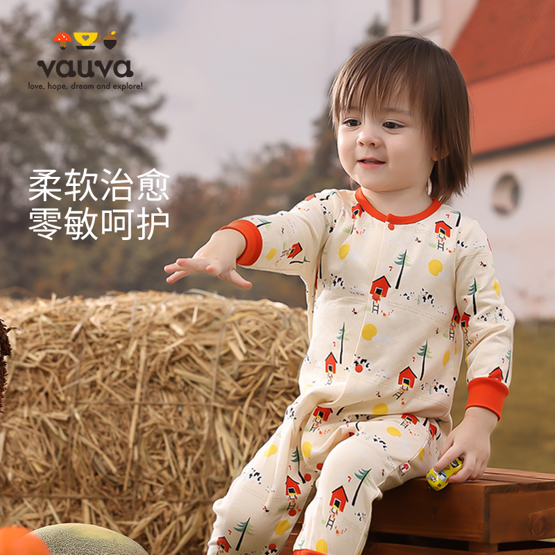 vauva居家棉秋冬无骨连体衣