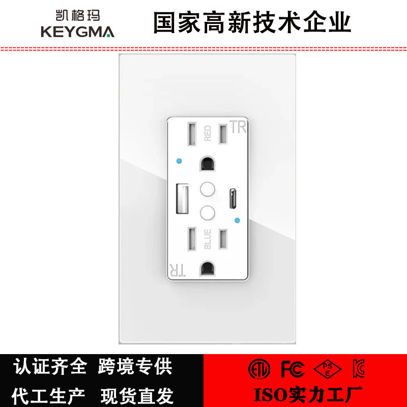 2025新品美规智能插座PD20W快充涂鸦wifi模组外贸