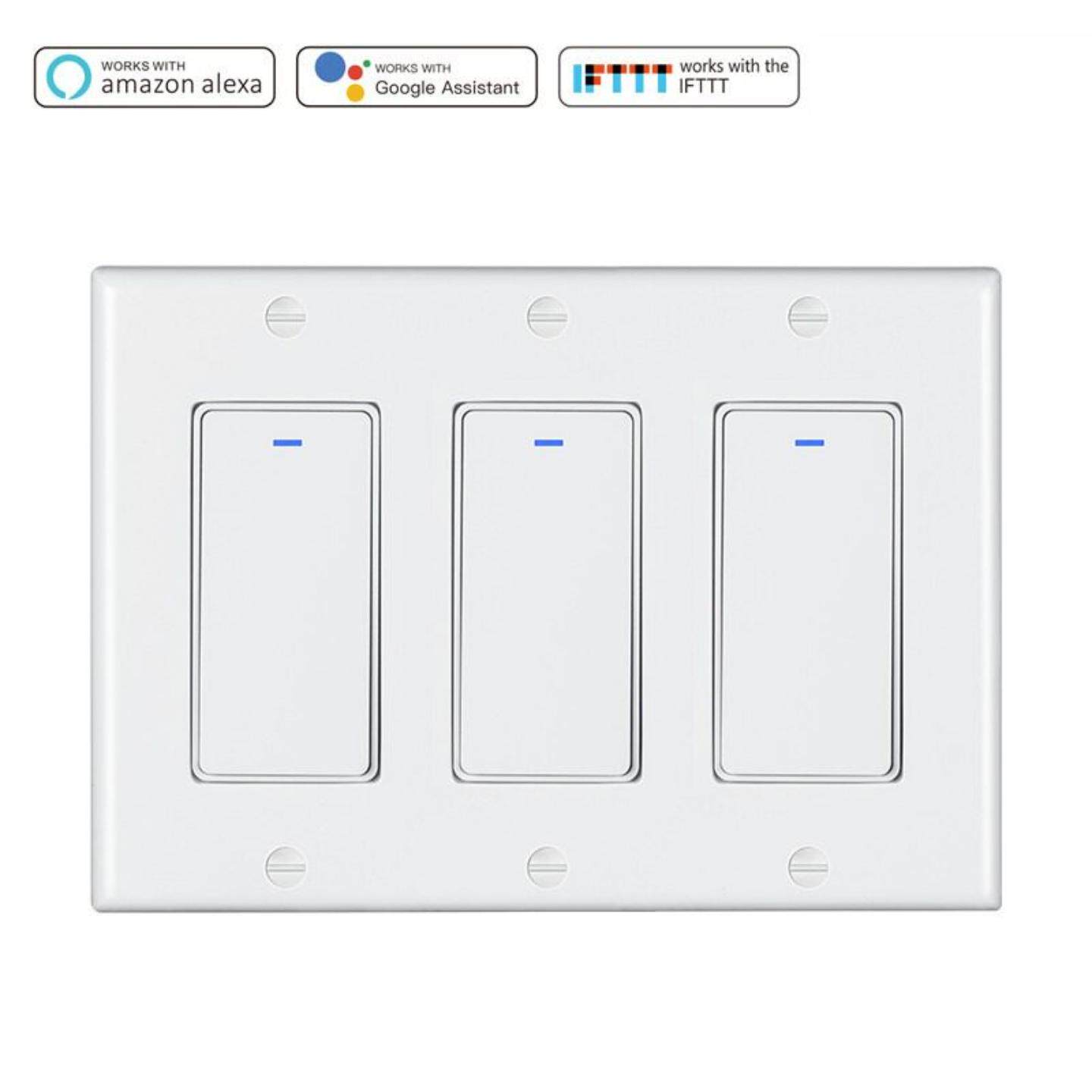 美规wifi远程控制一路三开智能开关手机语音定时按键智能wifi开关