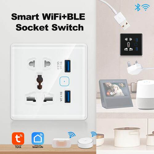 WiFi智能插座开关支持定时预约远程语音功能嵌入式墙壁插座