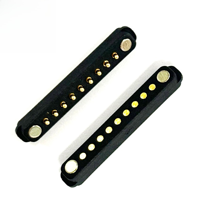 9pin磁吸连接器公母头 信号数据传输间距2.5mm磁铁吸附充电公母座