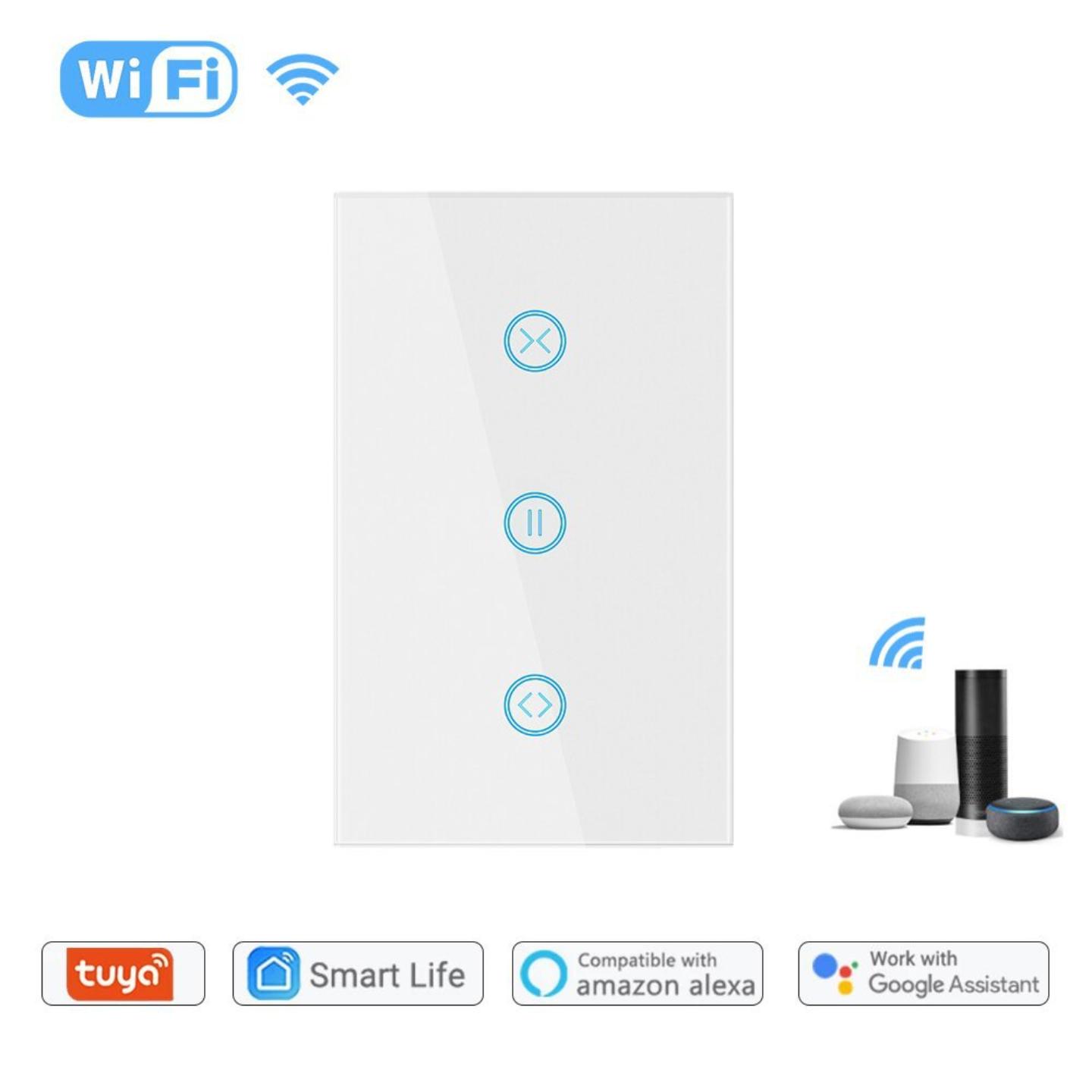 美规WIFI涂鸦智能电动窗帘面板手机远程控制情景联动定时遥控开关