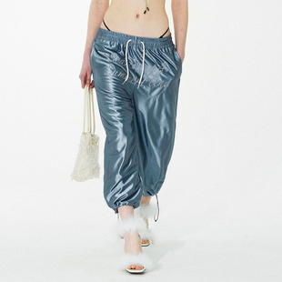 高级设计感 长裤 SCULPTOR刺绣字母镶边束脚9分裤 女款