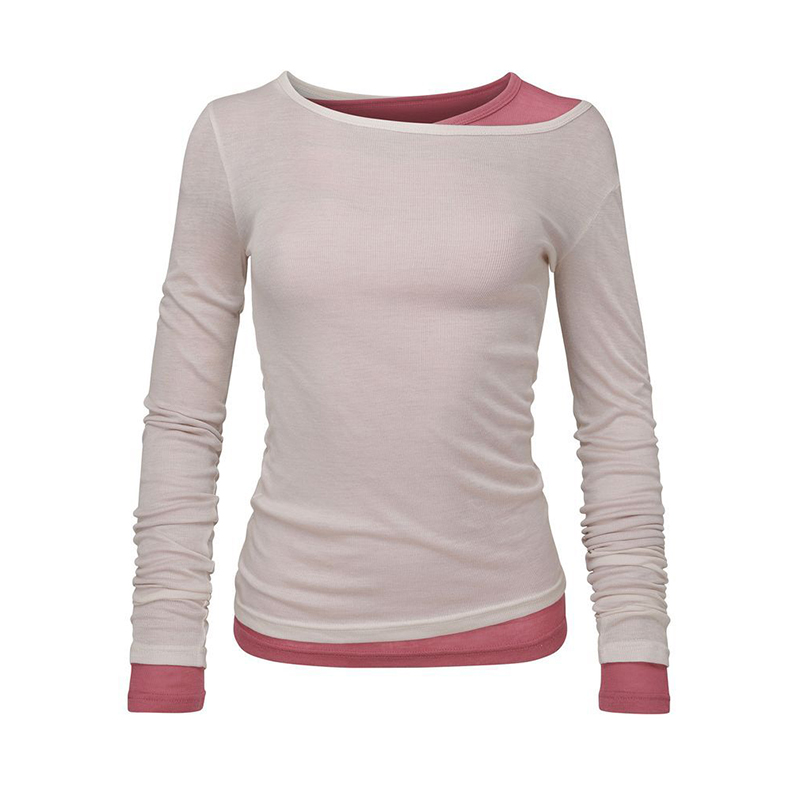 SCULPTOR纯色圆领天丝长袖T恤女修身内搭打底衫上衣罩衫