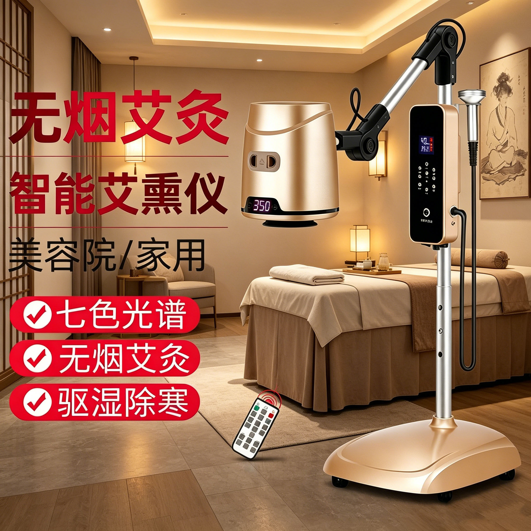 艾灸仪器一体机无烟新款家用艾灸热敷理疗仪美容院专用艾灸熏蒸仪