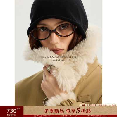 【两面穿】BAZAAR RED芭莎红时尚巴恩风翻领牛角扣派克服短外套