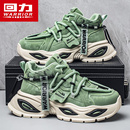 百搭休闲运动跑步篮球实战防滑减震百搭老爹潮鞋 回力高帮男鞋 秋季