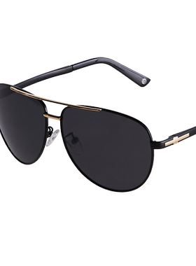 洛伊士偏光椭圆男士防眩光蛤蟆镜