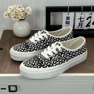 Slip-On 联名限定CDG高端支线满印涂鸦黑白低帮休闲帆布鞋男女鞋