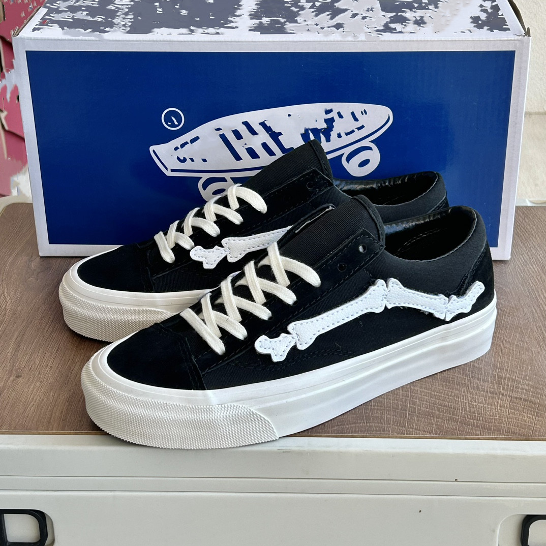 Vault Og Style 36黑白魔术贴骨头联名休闲板鞋男女鞋VN0A4BVEBLK