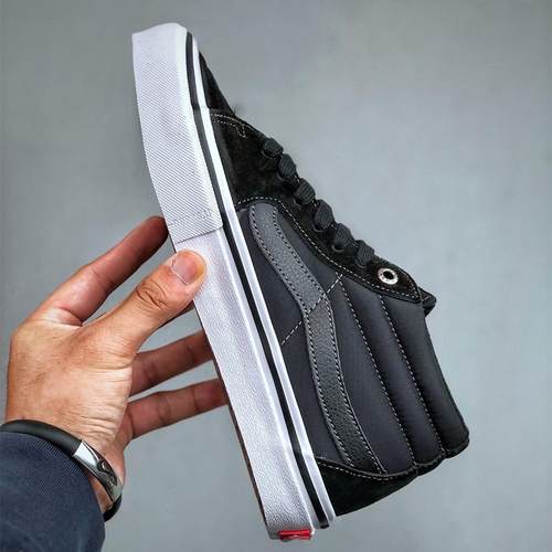 SK8-MID PRO中帮ANTIHERO黑色麂皮防水帆布拼接滑板鞋男鞋女鞋