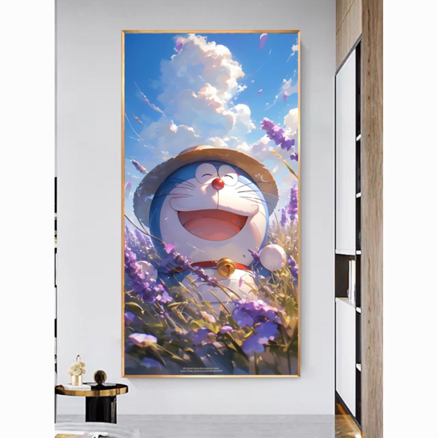 多啦A梦装饰画卡通动漫叮当猫儿童房间壁画玄关走廊机器猫挂画