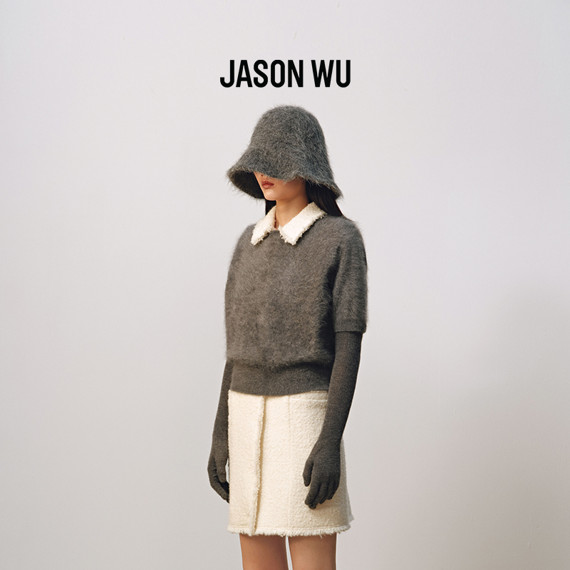 JASON WU X SHINELI联名 秋季新款羊驼毛帽子渔夫帽