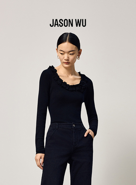 【绵羊毛】JASON WU2025秋冬新款气质盘花针织衫打底衫上衣小衫女