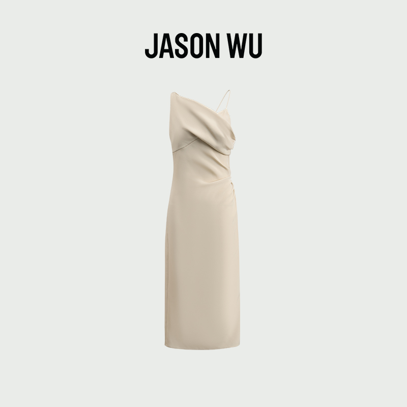 JASON WU 25年新款高级设计感不对称气质荡领连衣裙裙子长裙