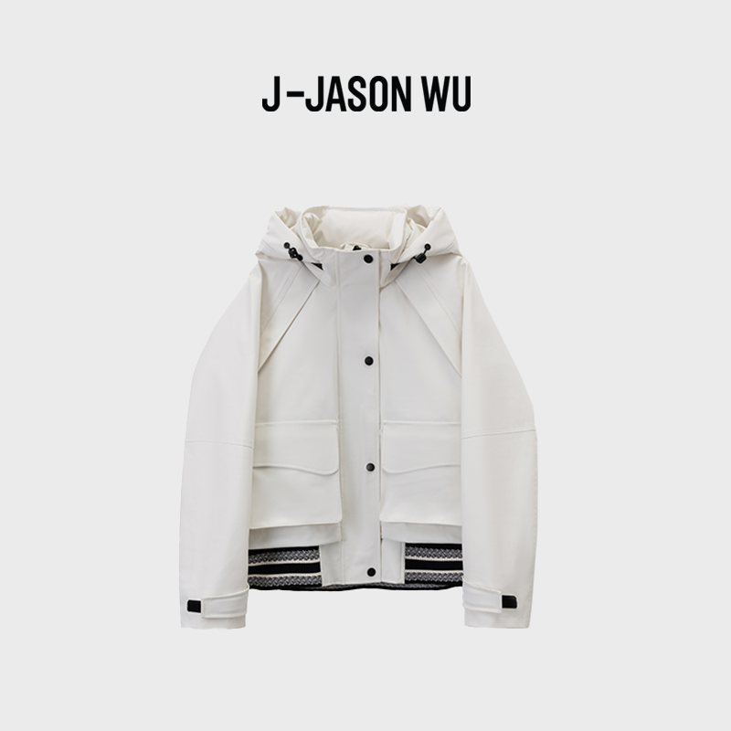 JASON WU连帽条纹松紧简约时尚舒适设计感百