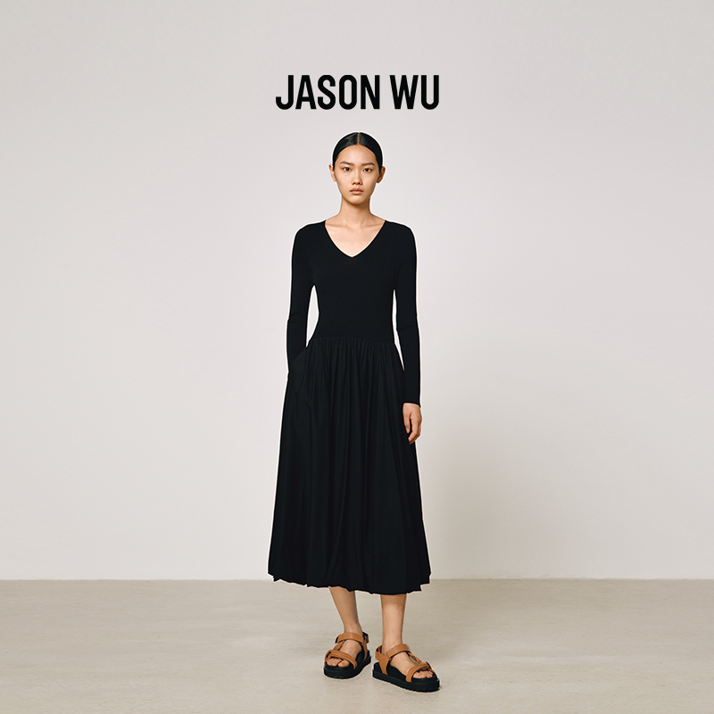 JASONWU通勤拼接连衣裙
