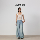 简约通勤轻薄阔腿牛仔裤 WU春夏新款 JASON 休闲长裤 桑蚕丝