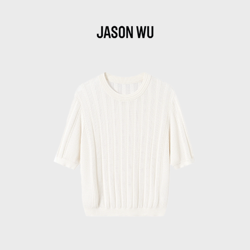 JASON WU-J系列桑蚕丝基础款短袖针织衫毛衣