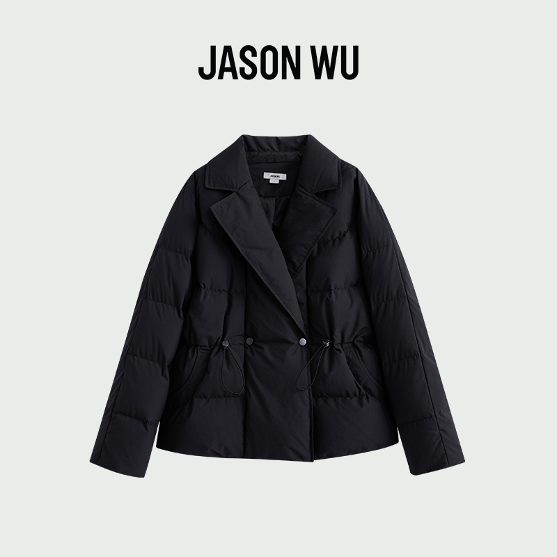 JASON WU商场同款服饰 23年秋冬新款抽绳收腰大翻驳领短羽绒服女