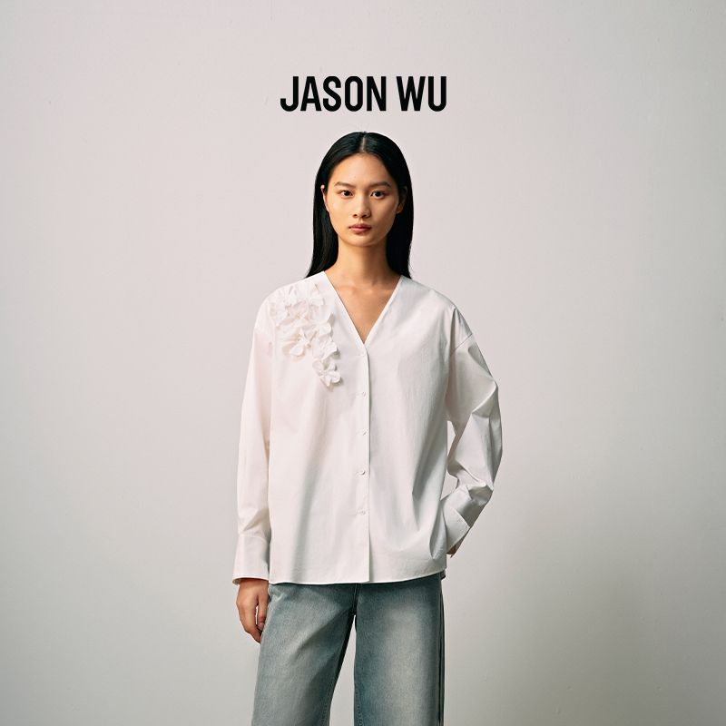Jasonwu宽松通勤3D立体山茶花