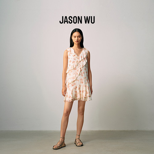 Jasonwu无袖连衣裙印花
