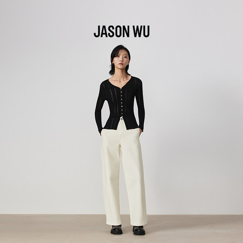 【莱赛尔】JASON WU春夏新款简约通勤微茧直筒牛仔裤百搭休闲裤