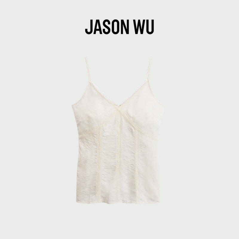 蕾丝拼接Jasonwu提花吊带