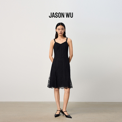 JASON WU商场同款蕾丝吊带无袖连衣裙法式优雅中长款收腰裙子