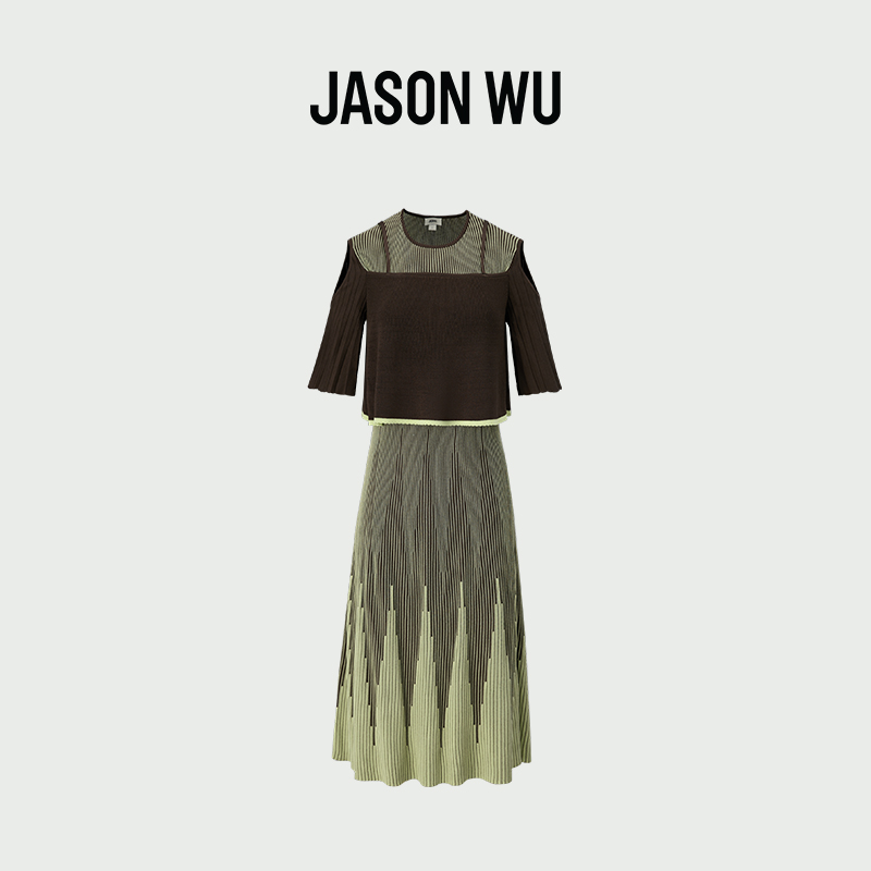 jasonwu圆领假两件式