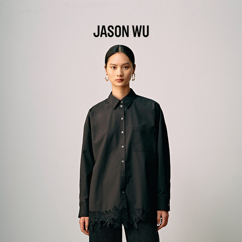 jasonwu宽松通勤蕾丝拼接
