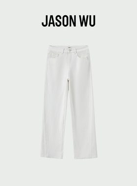 JASON WU2025秋季新款通勤直筒宽松百搭白色高级质感牛仔裤裤子女