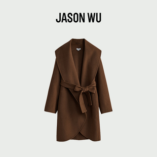 经典 JASON 23年秋冬新款 WU商场同款 羊绒系腰带大衣外套 服饰